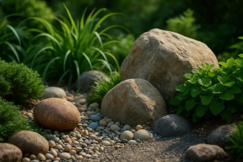 Mixer végétaux et minéraux pour un jardin harmonieux